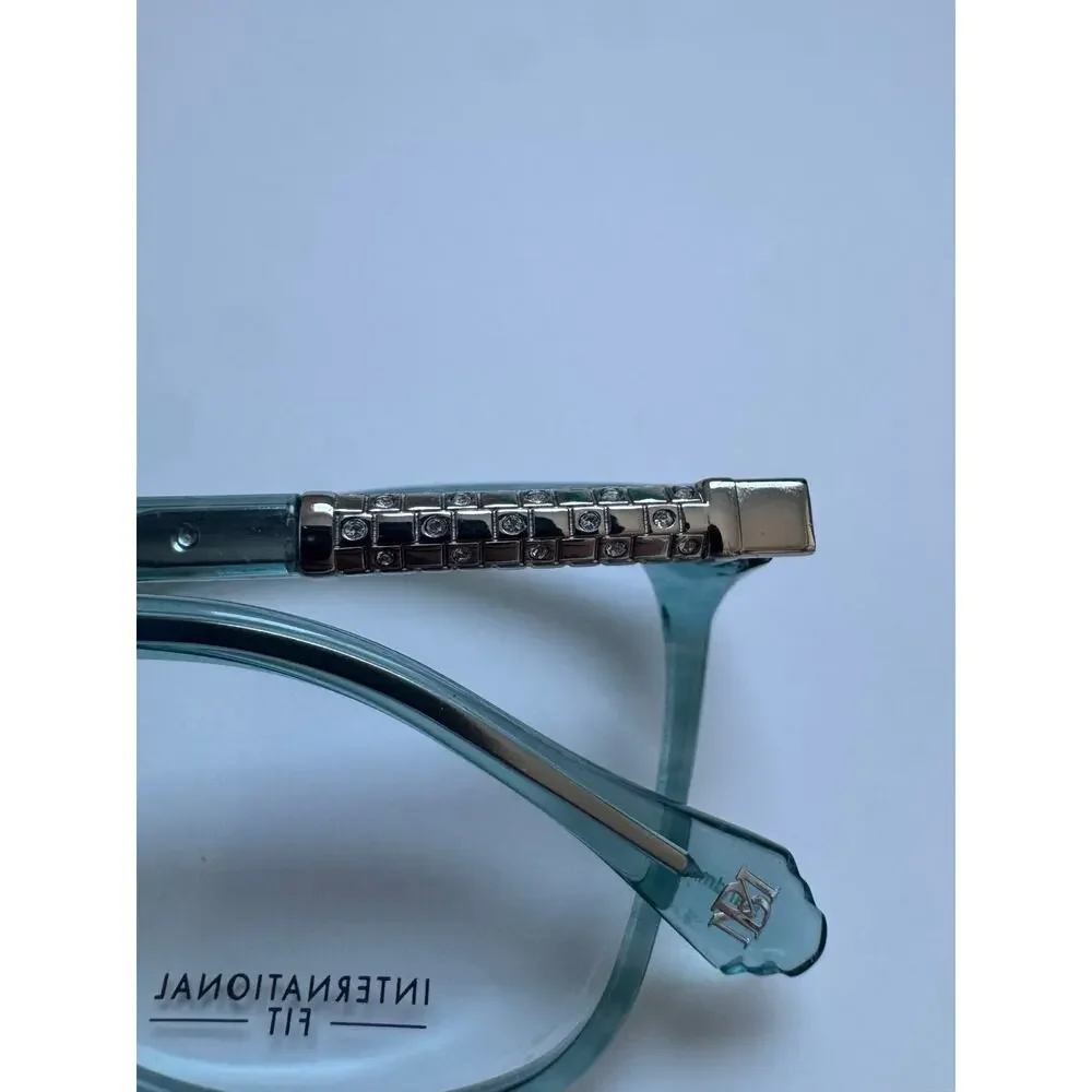 NEW Badgley Mischka Teddi International Fit turquoise blue eyeglasses